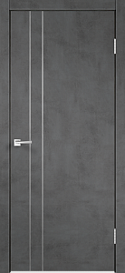 Techno облегченное М2 глухое глухое, ширина полотна 600мм, цвет Муар темно-серый с алюминиевым молдингом