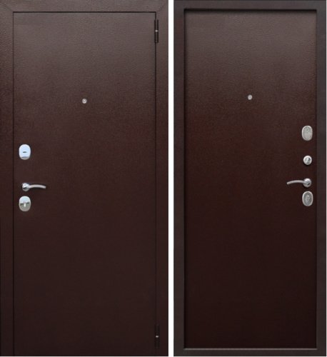 Металлическая дверь 7 см Гарда медный антик металл/металл