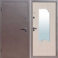 Входная дверь в квартиру Ampir МДФ Белый ясень (зеркало)