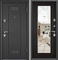  - Входная дверь в квартиру Delta-10М Чёрный шёлк DL-2 Венге СК6М (зеркало)
