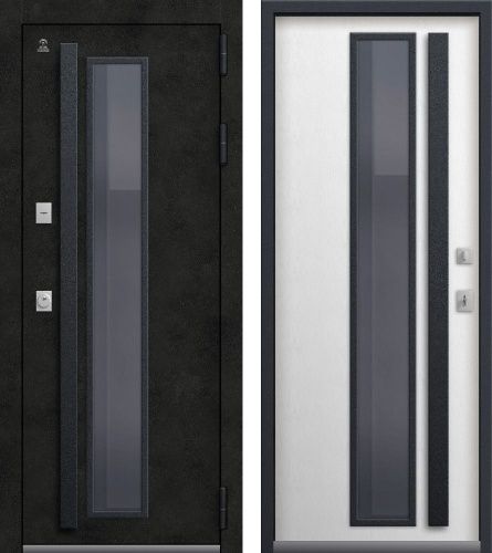 Центурион Т-15 Антрацит муар+Бетон тёмный-Софт ясень белый (терморазрыв со стеклом)