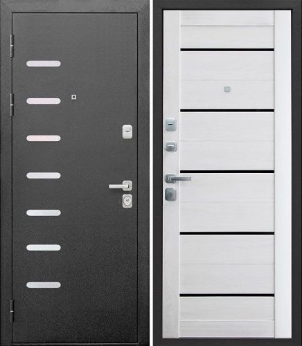 Входная дверь Феррони 9 см Серебро Астана милки Царга