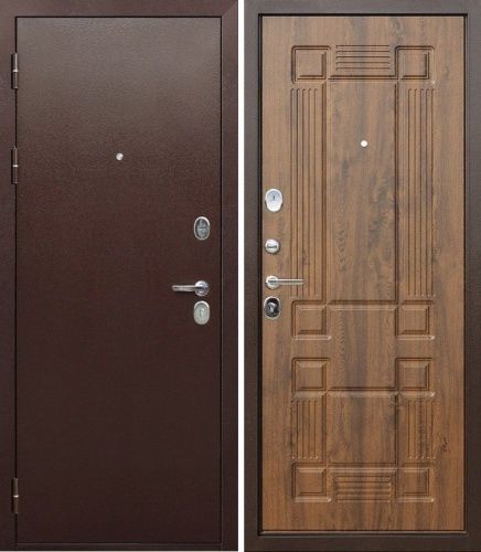 Входная дверь Феррони 9 см медный антик Дуб Санремо шоколад