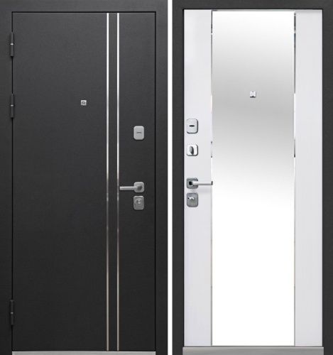 Luxor 2мм Букле антрацит - Зеркало фацет Эмалит белый Luxor 2мм Букле антрацит - Зеркало фацет Эмалит белый