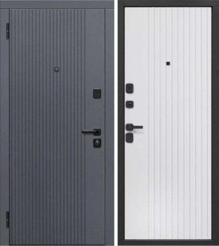 Luxor 2МДФ Вертикаль Сатин графит - Эмалит белый Luxor 2МДФ Вертикаль Сатин графит - Эмалит белый