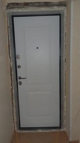 Входная дверь под ключ Delta PRO Темно-серый букле графит DL-1 - Бьянко D6-27 фото 2