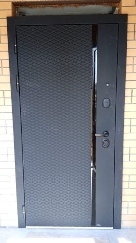 Входная дверь СТР-РОМБ Антрацит софт/Черный муар-Софт белый фото 15