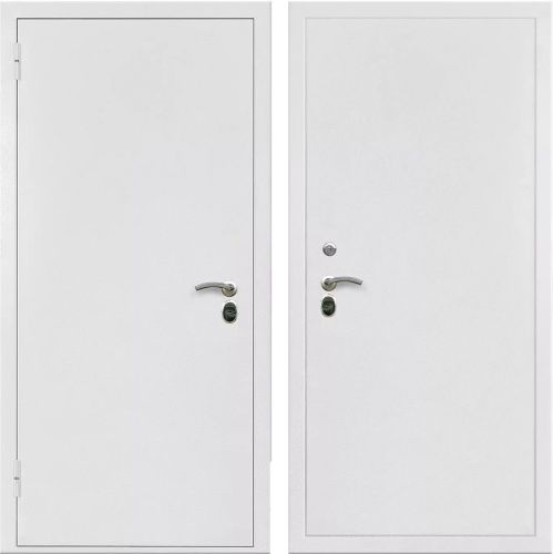 Белая входная дверь Z-1 White металл-металл Белая входная дверь Z-1 White металл-металл