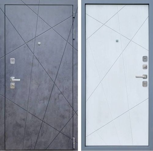 Дверь стальная Бронекс YoDoors-7 Бетон графит/Серый муар-Бетон снежный