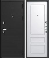 Дверь стальная Эталон Х-6 Черный муар-Белый софт