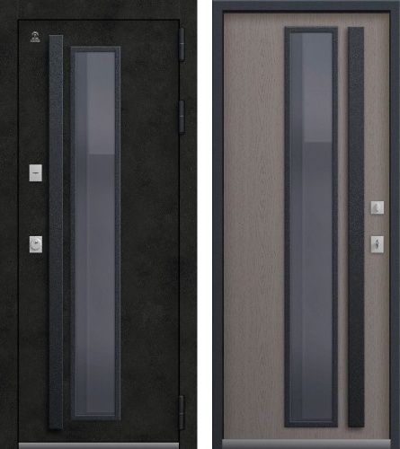 Центурион Т-15 Антрацит муар+Бетон тёмный-Софт ясень грей (терморазрыв со стеклом)