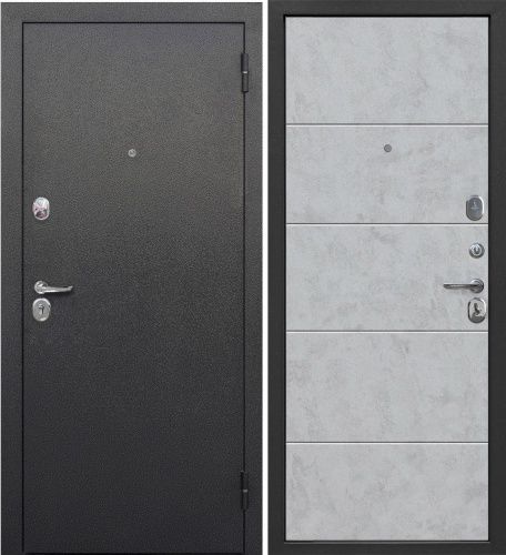 Дверь металлическая 7,5 см Гарда Букле черный бетон снежный в квартиру