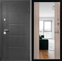 Входная дверь в квартиру Эверест Зеркало Сандал серый