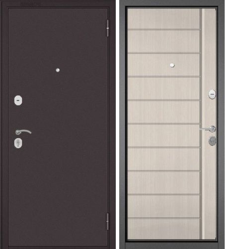 Входная дверь в квартиру Бульдорс Econom 60/136 (Букле шоколад - Ларче бьянко)
