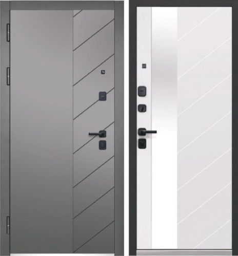 Luxor 2МДФ Пирамида Зеркало МДФ Сатин графит/Эмалит белый со встроенным зеркалом в пол