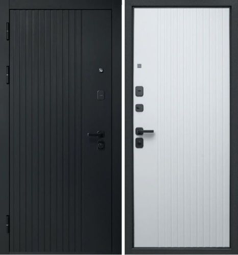 9 см Вертикаль МДФ Сатин черный - МДФ Эмалит белый