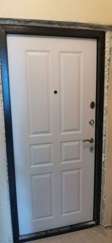 Входная дверь в квартиру Delta-10M Темно-серый букле графит VDM-1 вн. Дуб белый матовый СК62 фото 2