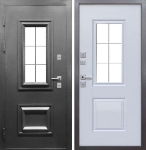 11 см Протерма 3D Стеклопакет Букле графит Белая матовая