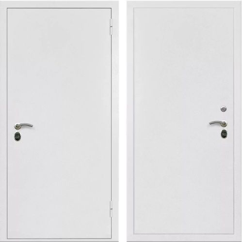 Белая входная дверь Оптима Z-1 White металл-металл