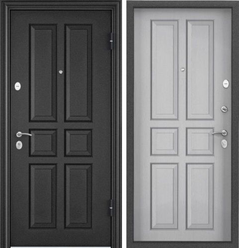 Входная дверь в квартиру Delta-10M Темно-серый букле графит VDM-1 вн. Дуб белый матовый СК62