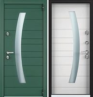 Входная дверь Snegir Cottage SNG-4 ЛКП Зеленый изумруд SNG-4 KT Белый