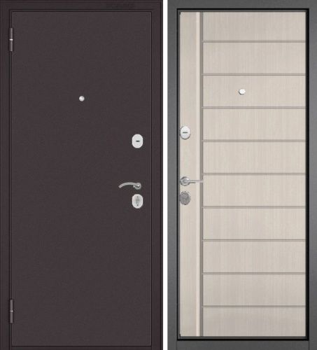 Входная дверь в квартиру Мастино (Бульдорс) Econom 60/136 (Букле шоколад - Ларче бьянко)