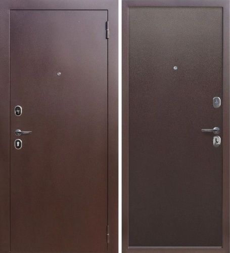 Металлическая дверь ТАЙГА 7 см медный антик металл/металл