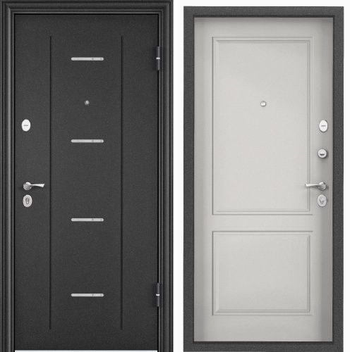 Входная дверь под ключ Delta PRO Темно-серый букле графит DL-1 - Бьянко D6-27