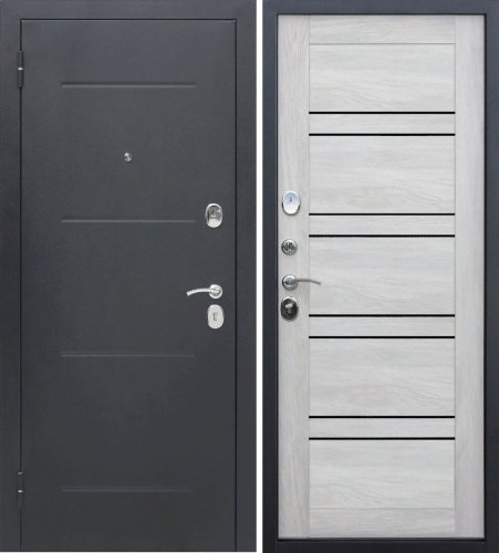 Входная дверь 7,5 см Гарда Серебро Шале белый Царга Входная дверь 7,5 см Гарда Серебро Шале белый Царга