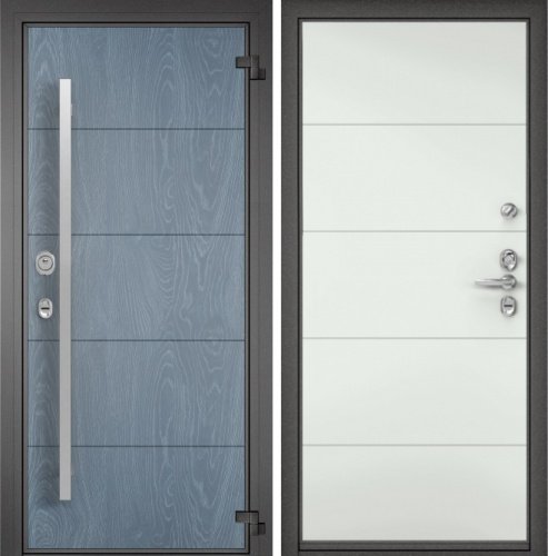  - Алюминиевая дверь Domani 100 CISA ФМ Синий гиацинт