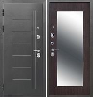 Входная дверь в квартиру 10 см Троя серебро MAXI зеркало МДФ Венге